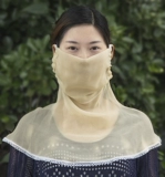 Шелковая дышащая медицинская маска, летняя вуаль, тонкий солнцезащитный крем, защита от солнца, УФ-защита, с защитой шеи