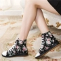 Mùa hè mới thở hoa giày vải cao nữ Hàn Quốc phiên bản của thủy triều giản dị giày sinh viên tăng giày phụ nữ phẳng giầy bốt nữ