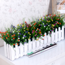 Цветок шелковый пластмассовая вставка сухой букет забор декоративный поддельный цветочный горшок эмулятивный цветочный набор гостиная обивка