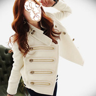 Mới mùa thu và mùa đông áo len nữ Hàn Quốc phiên bản của tự trồng đứng cổ áo retro phong cách tòa ngắn đôi ngực áo len áo khoác da nữ