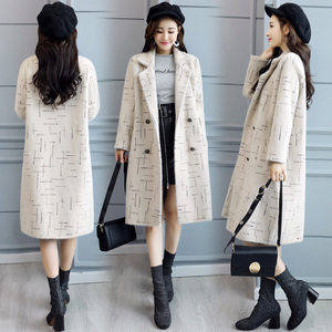 2018 mùa thu và mùa đông mới của Hàn Quốc phiên bản của áo len của phụ nữ thời trang kích thước lớn Slim phù hợp với cổ áo hai mặt chồn fur coat