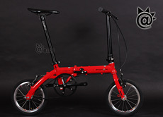 складной велосипед @bike 14寸折叠单速铝合金整车组装 任意diy代驾车 上班车