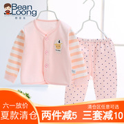 Thận Đậu Sơ Sinh Cotton Đồ Lót Đặt Trẻ Sơ Sinh Mùa Thu Quần Áo Nam Giới và Phụ Nữ Bé Mùa Thu Mùa Đông Bông Nhà Quần Áo