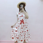 2018 Nhật Bản cô gái mùa xuân ngày câu chuyện dâu tây thỏ dễ thương ăn mặc ulzzang lỏng vest trong váy dài