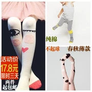 2019 mùa xuân và mùa thu cô gái mỏng quần legging trẻ em châu Âu và Mỹ trẻ em vớ cotton đan vớ - Vớ