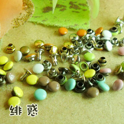 taobao agent Feiwu DIY handmade baby uses all copper ultra-small 3-6mm color mini-colliding willow lunch mushroom nails 20 payments