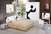Ưu đãi đặc biệt Bộ bàn ghế phòng ngủ hiện đại đơn giản Kết hợp Bộ vườn sáu mảnh Nội thất hoàn chỉnh Tủ quần áo giường đôi