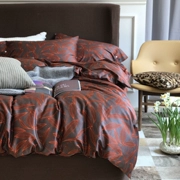 Lâu đài châu Âu thập niên 60 bằng vải cotton satin dài chủ yếu với nhà gỗ nguyên khối Khăn trải giường châu Âu và châu Mỹ ba hoặc bốn bộ - Bộ đồ giường bốn mảnh