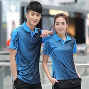 Nhanh chóng làm khô thoáng khí table tennis áo sơ mi ngắn tay T-Shirt nam giới và phụ nữ cạnh tranh áo nỉ nhóm thể thao tùy chỉnh