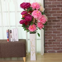 Симуляция Peony Big 3 Head 5 голов, поддельный пион, валичный цветок высокий полюсный украшение, размещение Multi -Color для Flower Art можно выбрать для бесплатной доставки