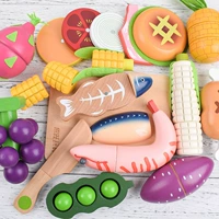 Đồ chơi thực sự nấu chín, trái cây và rau quả đánh đố, cắt để xem nhà gỗ của trẻ em, trái cây và rau từ tính, cắt và cắt trái cây làm đồ chơi từ chai nhựa