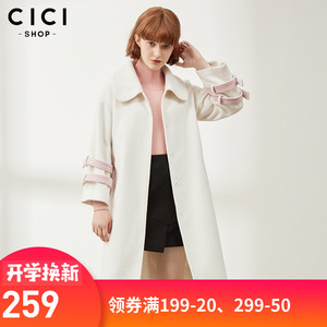 CICISHOP áo len dài eo hit màu đơn ngực thời trang áo len mỏng 8769