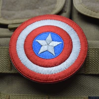 Vụ nổ Avengers 3D Thêu Màu Captain America Captain Armband Velcro Huy Hiệu Sticker hình dán lên quần áo
