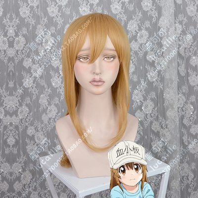 taobao agent Work two-color hat, wig, straight hair, 70cm, cosplay