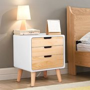 Di động thông tủ lưu trữ đồ nội thất màu gỗ bàn cạnh giường ngủ rắn gỗ nhỏ màu trắng tủ đơn giản hiện đại Bắc Âu