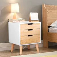Di động thông tủ lưu trữ đồ nội thất màu gỗ bàn cạnh giường ngủ rắn gỗ nhỏ màu trắng tủ đơn giản hiện đại Bắc Âu tủ quần áo nhựa mini