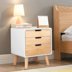 Di động thông tủ lưu trữ đồ nội thất màu gỗ bàn cạnh giường ngủ rắn gỗ nhỏ màu trắng tủ đơn giản hiện đại Bắc Âu Buồng