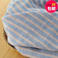 Mềm đôi bông vải Nhật Bản nhập khẩu màu đỏ và màu xanh sọc vải bông bông tự làm thủ công quần áo vải 2 vải cotton co giãn 4 chiều