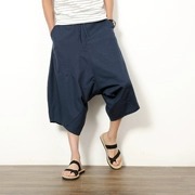 Mùa hè Trung Quốc Tang phù hợp với phong cách dân tộc linen cắt quần nam cộng với phân bón XL quần short giản dị loose big quần