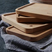 Khay cà phê hộ gia đình hình chữ nhật Châu Âu gỗ rắn Nhật Bản bánh mì gỗ tấm nước cốc trà sáng tạo tấm gỗ - Tấm