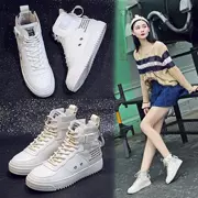 Street dance giày cao gót nữ mùa hè 2018 phiên bản Hàn Quốc hoang dã mới của đế bằng dây kéo nhỏ màu trắng giày sinh viên siêu lửa giày thủy triều