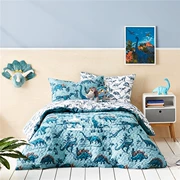 Xiaoyu lưu ý Úc trẻ em adairs giường ngủ chăn + gối khủng long màu xanh vận chuyển bông cotton - Bộ đồ giường trẻ em