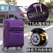 Hành lý vali tươi Phiên bản tiếng Hàn của khung gầm hộp kinh doanh đòn bẩy nữ 24 inch lưới hành lý màu đỏ cùng đoạn