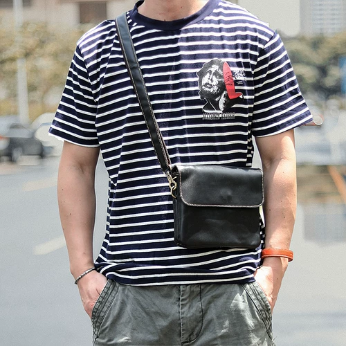 Японский рюкзак, барсетка, кожаная сумка на одно плечо, маленькая сумка клатч, из натуральной кожи, воловья кожа