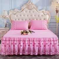Bông cotton chà nhám giường bao gồm đơn mảnh giường ren váy đôi 1,8 m 1,5 giường bìa bảo vệ tay áo vành đai đàn hồi giường 笠 váy giường