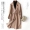 Phụ nữ mới của đôi phải đối mặt với lông trong phần dài len len xương cá mô hình hai mặt cashmere handmade đầu gối coat coat
