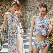 Áo tắm nữ ba mảnh bảo thủ che bụng mỏng chia bikini nhỏ ngực tập hợp áo tắm Hàn Quốc suối nước nóng nhỏ
