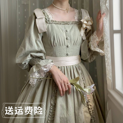 taobao agent Elegant demi-season retro spring dress, Lolita style, maxi length, long sleeve, Lolita OP