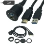 Cáp HD HDMI USB3.0 bảng điều khiển xe hơi Cáp USB chống nước cho xe hơi Cáp nối dài HDMI USB cáp dữ liệu thiết bị văn phòng photo