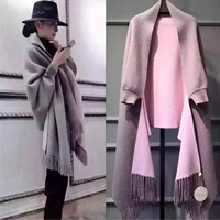Mùa xuân và mùa thu 2019 phiên bản Hàn Quốc của áo len rộng kích thước dài áo len cardigan tua rua áo choàng len áo choàng nữ - Đan Cardigan áo len cổ tim