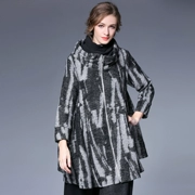 2018 mùa đông mới áo len dài khóa kéo dài áo len nữ kích thước lớn giản dị áo sơ mi nữ - Trung bình và dài Coat