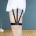 Clip vòng đùi garter unisex đầm trắng cổ áo sơ mi kẹp áo chống nhăn chống trơn trượt - Nịt Tất dây nịt bít tất phối ren nơ đen Nịt Tất