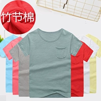Детская бамбуковая хлопковая футболка с коротким рукавом для мальчиков, хлопковый топ, короткий рукав, подходит для подростков