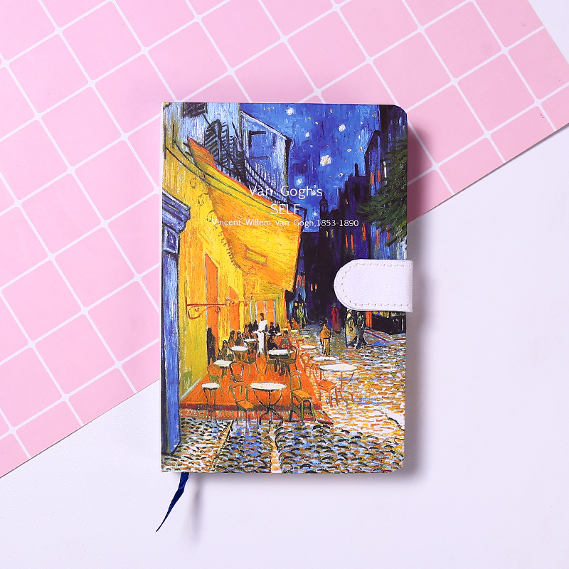 Oil Painting Cafe - SmallSimplicity literature Retro Hand book college student like a breath of fresh air lovely girl delicate diary originality a6 Notebook