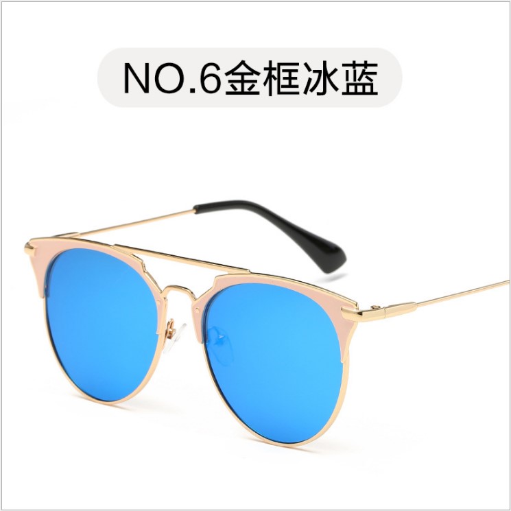 Gold Framed Ice Bluenew pattern Chaozhou people Sun glasses fashion Korean version Sunglasses 2020 men and women Retro Sunglasses Star of the same style Online red money