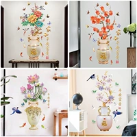 Креативное трехмерное самоклеющееся украшение на стену для гостиной, съемная наклейка, популярно в интернете, 3D, китайский стиль