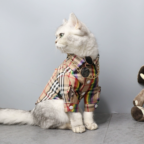 Широкая бренда кошачья рубашка для собачьей одежды весна и летняя тонкая анти -фар Тедди Баргер Биконга маленькая собака британская короткая одежда Gaifei
