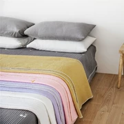 Khăn trải giường bằng vải bông được may bằng vải bông mùa hè mát mẻ bởi mùa hè anh đào của Bắc Âu ba mảnh rắn màu đơn giản - Trải giường
