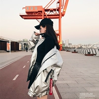 Quần áo da nữ 2018 Dongdaemun mùa xuân mới lỏng kích thước lớn BF cổng gió áo khoác da bạc triều đồng phục bóng chày áo khoác da biker