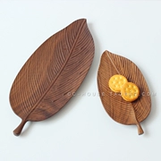 Lá hình dạng khay handmade Bắc Mỹ óc chó màu đen tấm gỗ gỗ rắn trái cây sáng tạo khay đĩa trái cây ảnh đạo cụ