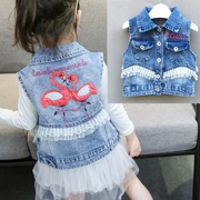 Áo vest nữ denim mỏng 2019 xuân hè thu đông, vừa và nhỏ trẻ em mới vest vai cotton mềm mại cho bé - Áo ghi lê