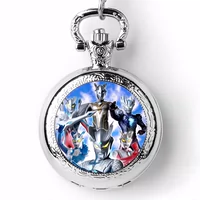 Серебристо-белое ожерелье, металлические детские мультяшные карманные часы для мальчиков