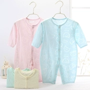 Mùa hè mỏng bé quần áo 0-3 tháng 1 năm tuổi bé dài tay áo một mảnh quần áo trẻ sơ sinh đồ ngủ điều hòa không khí phù hợp với