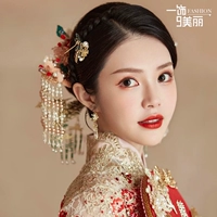 Традиционный свадебный наряд Сюхэ, аксессуар для волос для невесты, классическое вечернее платье, комплект, китайский стиль, коллекция 2023, дракон и феникс