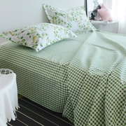 Bông nhỏ tươi cũ vải thô ba mảnh vải cotton tấm vải thô dày mat đơn mảnh 1,8m2 giường gạo - Khăn trải giường