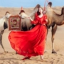 Chaka Salt Lake Du lịch Tây Tạng Tân Cương Sa mạc Du lịch Cổ điển Váy của phụ nữ Váy mỏng Váy kỳ nghỉ Váy đỏ - Váy dài đầm trắng đi biển